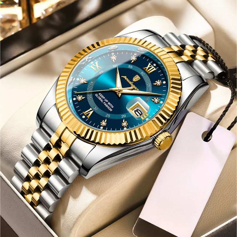 Herrenuhr mit geriffelter Lünette