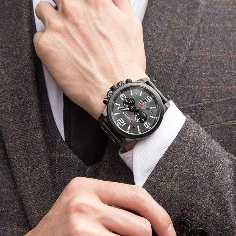 Herren Chronograph Leder