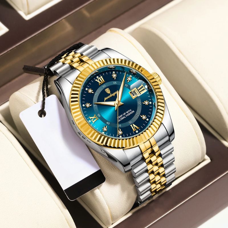 Herrenuhr mit geriffelter Lünette