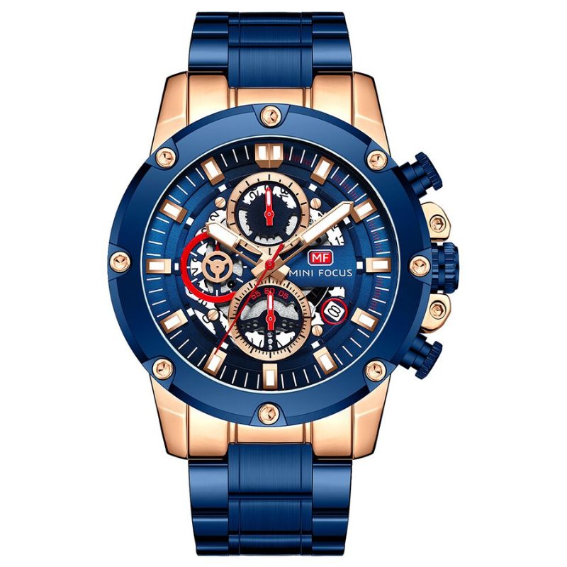 Chronograph Edelstahl Blau