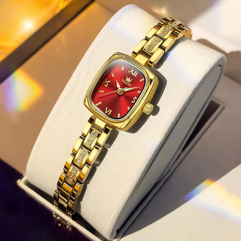 Damen Armbanduhr Klein Goldfarben