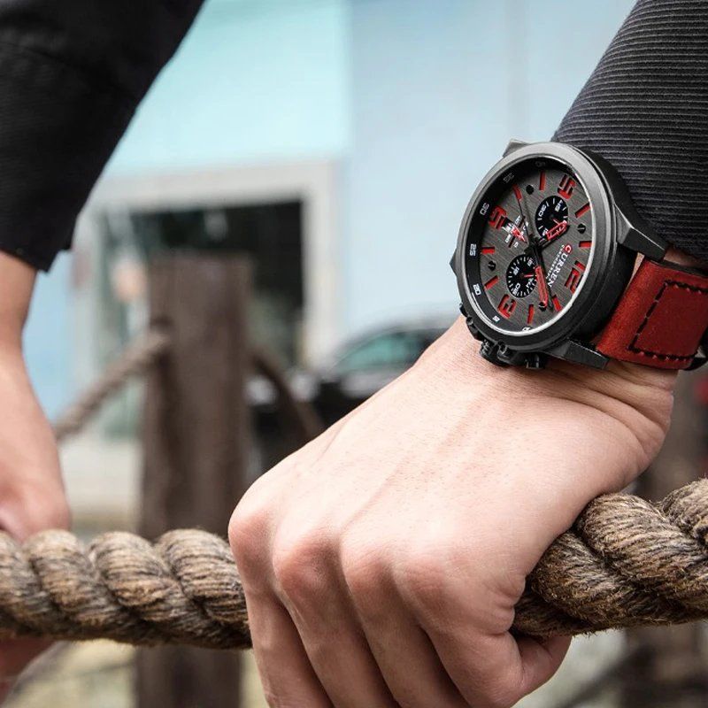 Herren Chronograph Leder