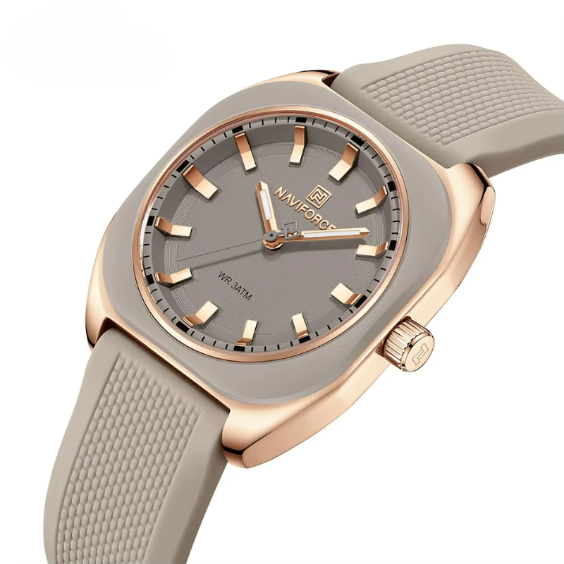 Damen Silikonuhr mit Leuchtzeigern