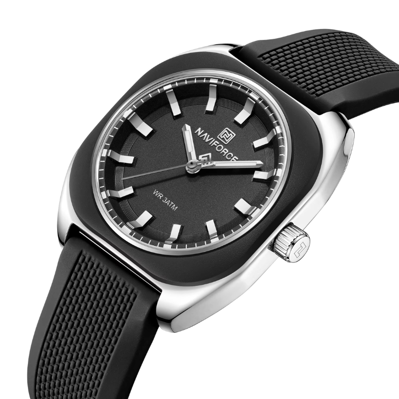 Damen Silikonuhr mit Leuchtzeigern