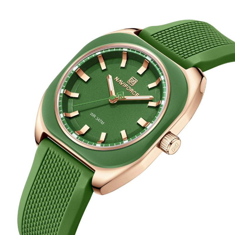 Damen Silikonuhr mit Leuchtzeigern
