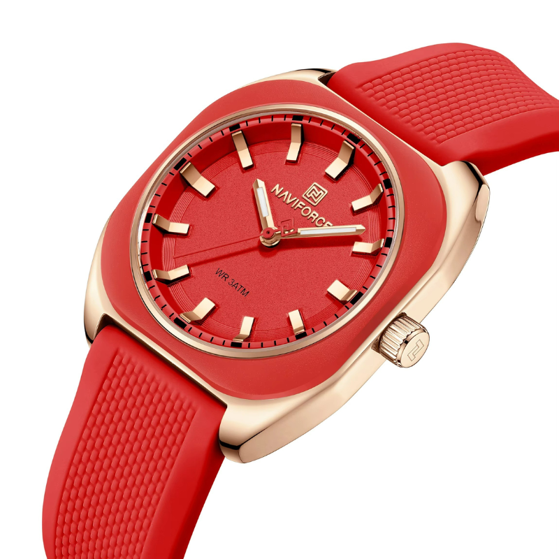 Damen Silikonuhr mit Leuchtzeigern
