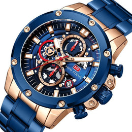 Chronograph Edelstahl Blau