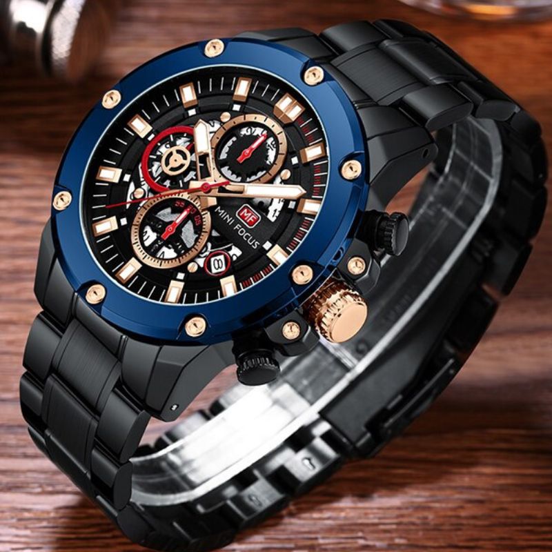 Chronograph Edelstahl Blau