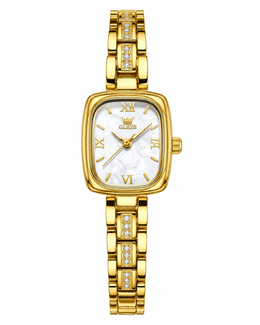 Damen Armbanduhr Klein Goldfarben