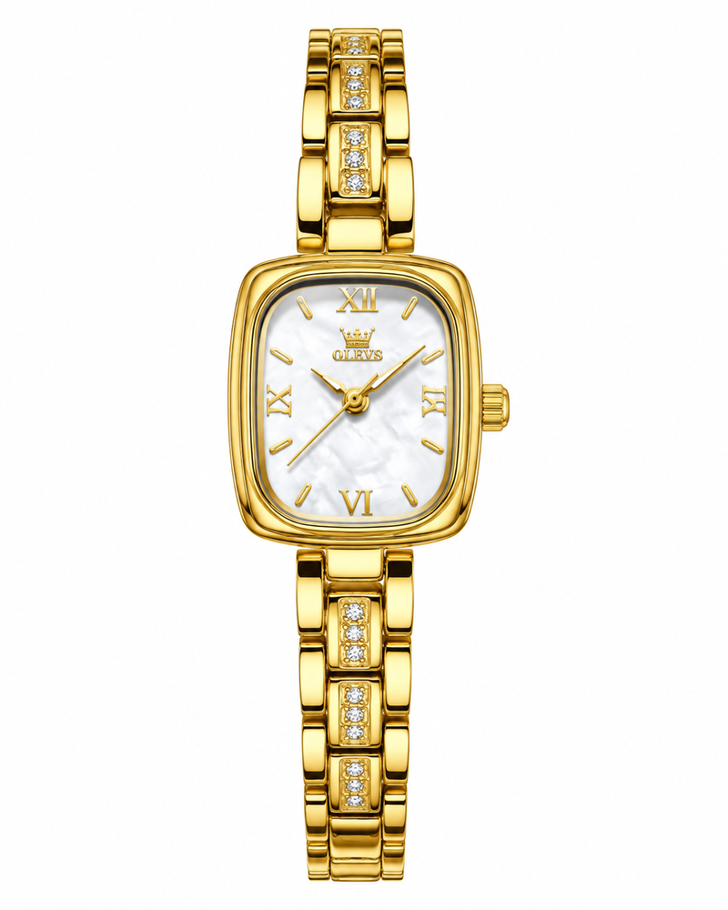 Damen Armbanduhr Klein Goldfarben