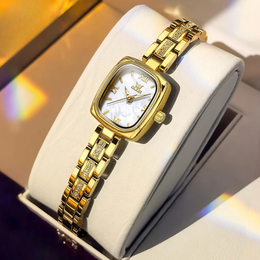 Damen Armbanduhr Klein Goldfarben