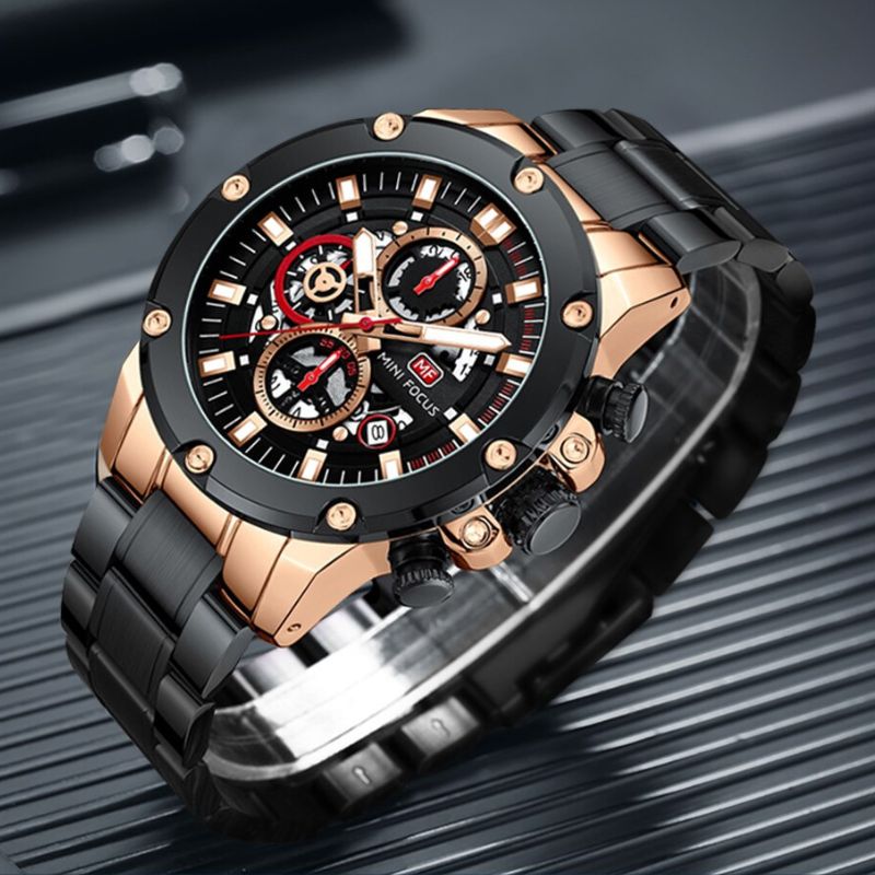 Chronograph Edelstahl Blau
