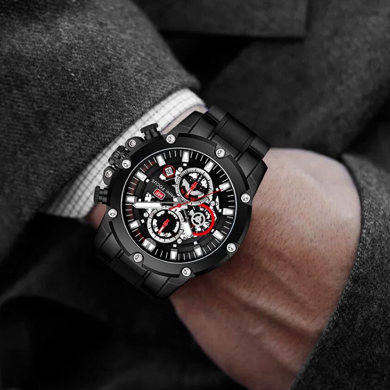 Chronograph Edelstahl Blau