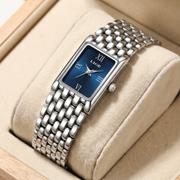 Damen Armbanduhr Rechteckig Gold
