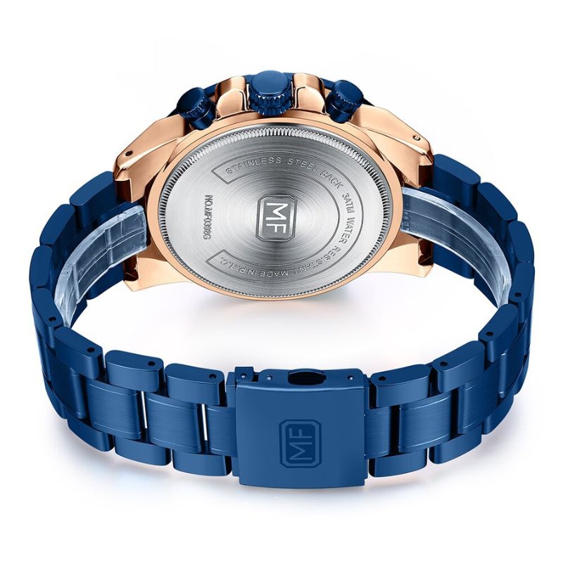 Chronograph Edelstahl Blau