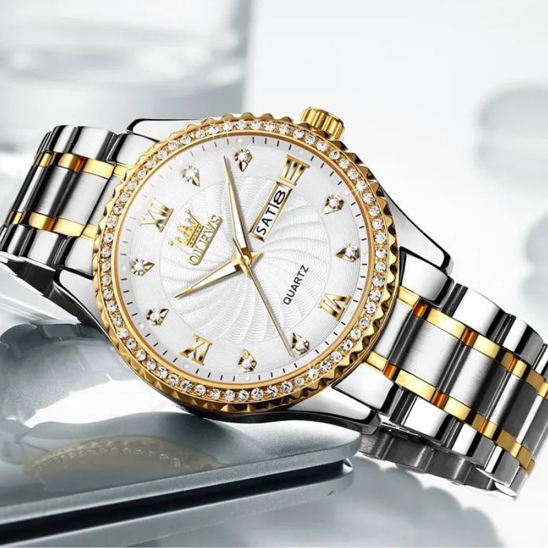 Herrenuhr mit Kristall-Lünette