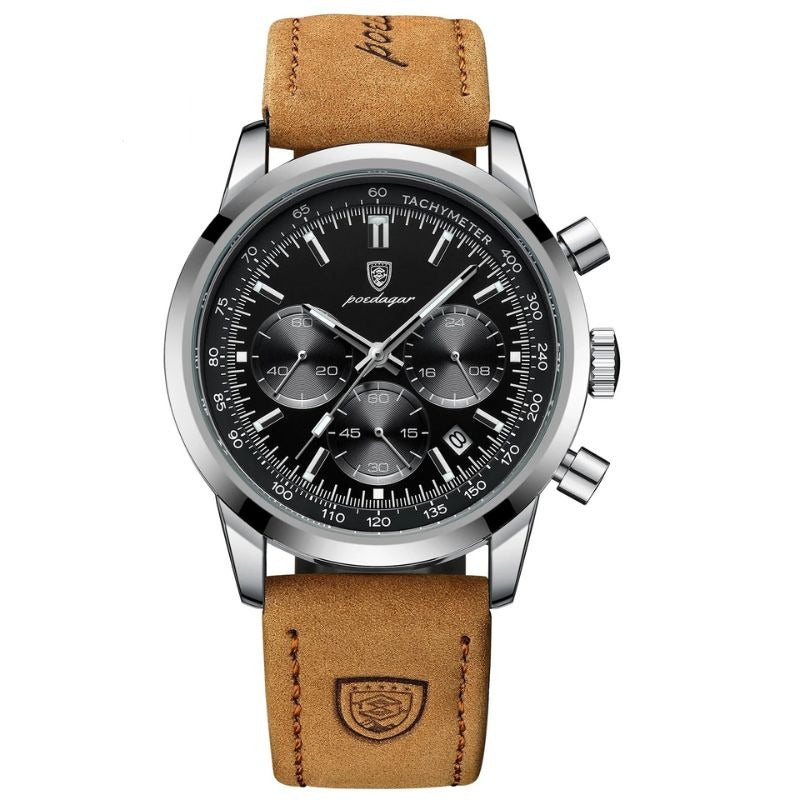 Herren Sportchronograph Veloursleder
