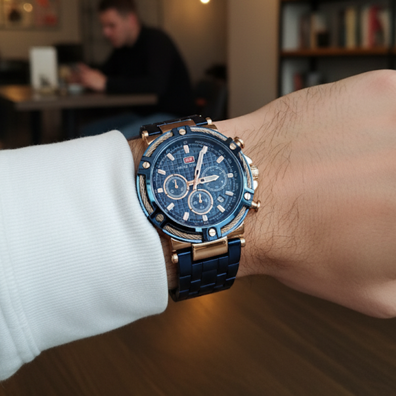 Chronograph Edelstahl Bicolor