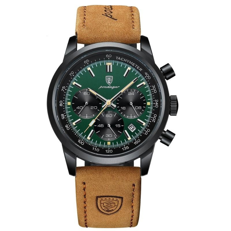 Herren Sportchronograph Veloursleder