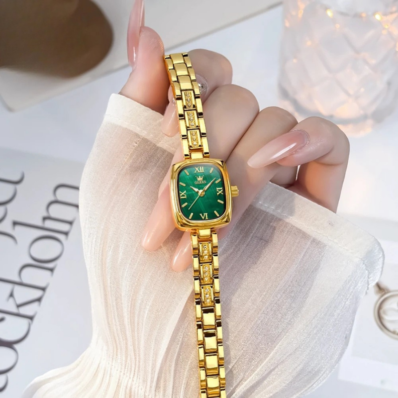 Damen Armbanduhr Klein Goldfarben