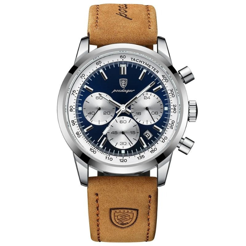 Herren Sportchronograph Veloursleder