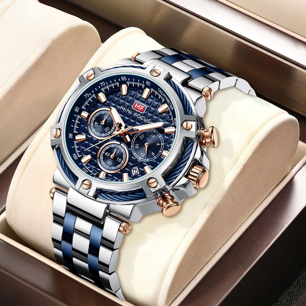 Chronograph Edelstahl Bicolor