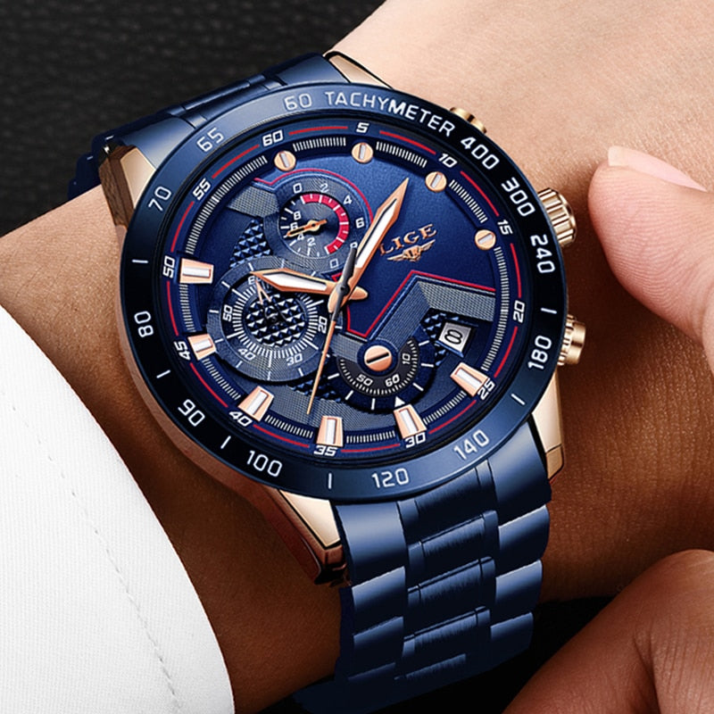 Herren Sportchronograph Edelstahl