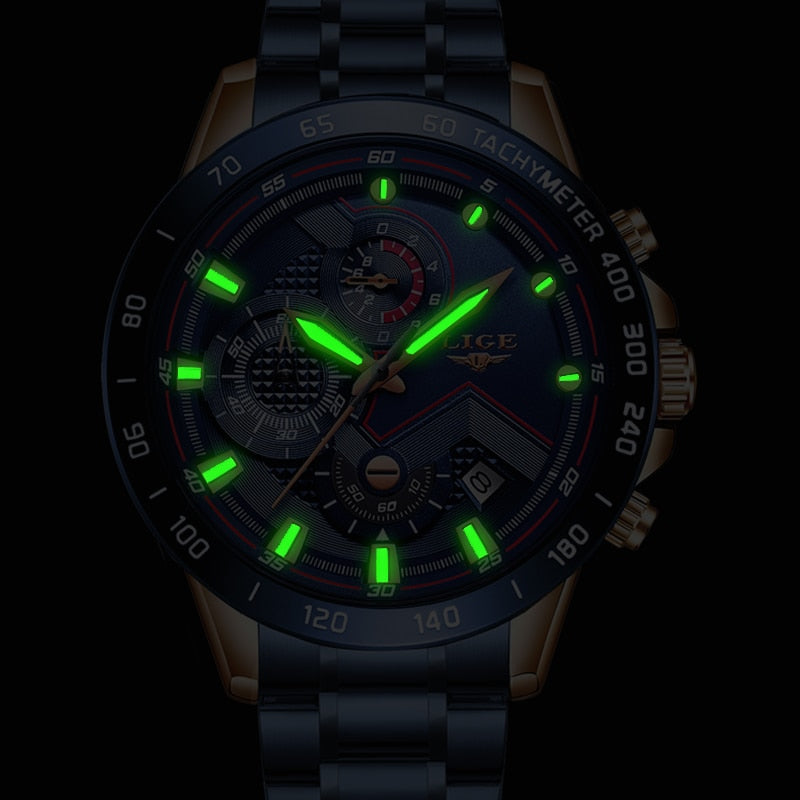 Herren Sportchronograph Edelstahl