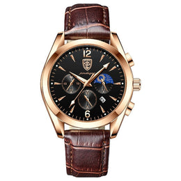 Herren Kleiduhr mit Lederarmband