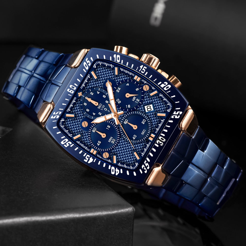 Chronograph Tonneau Blau