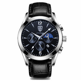 Herren Kleiduhr mit Lederarmband