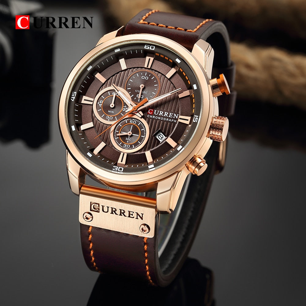 Chronograph Roségold Leder
