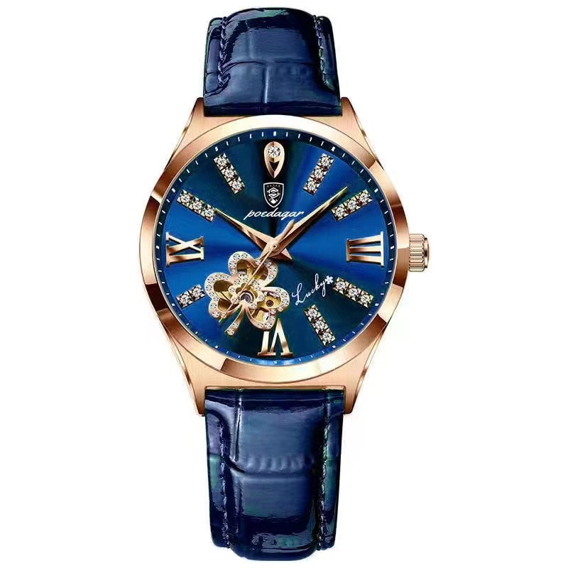 Lederuhr Roségold