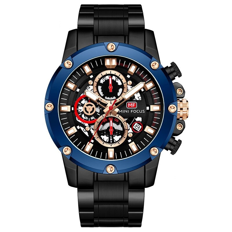 Chronograph Edelstahl Blau