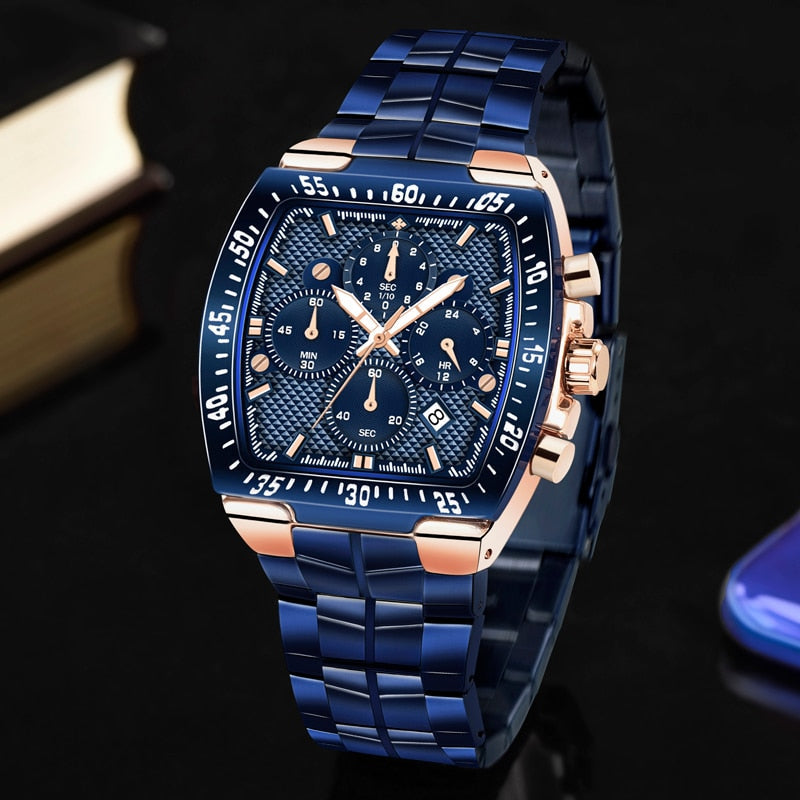Chronograph Tonneau Blau