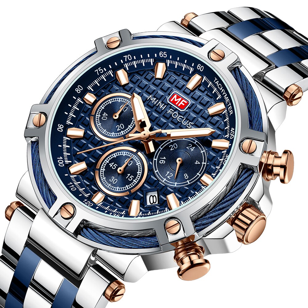 Chronograph Edelstahl Bicolor