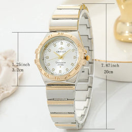 Damen Metallbanduhr Bicolor