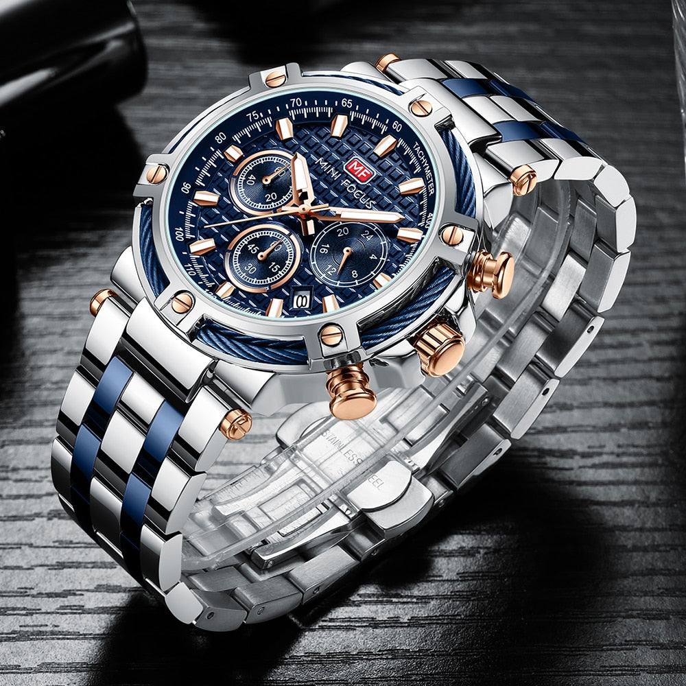 Chronograph Edelstahl Bicolor
