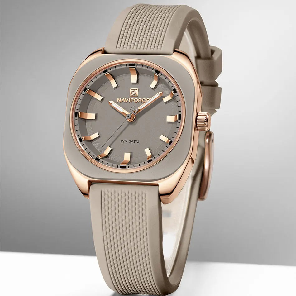 Damen Silikonuhr mit Leuchtzeigern