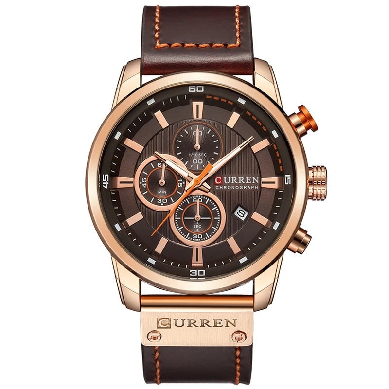 Chronograph Roségold Leder