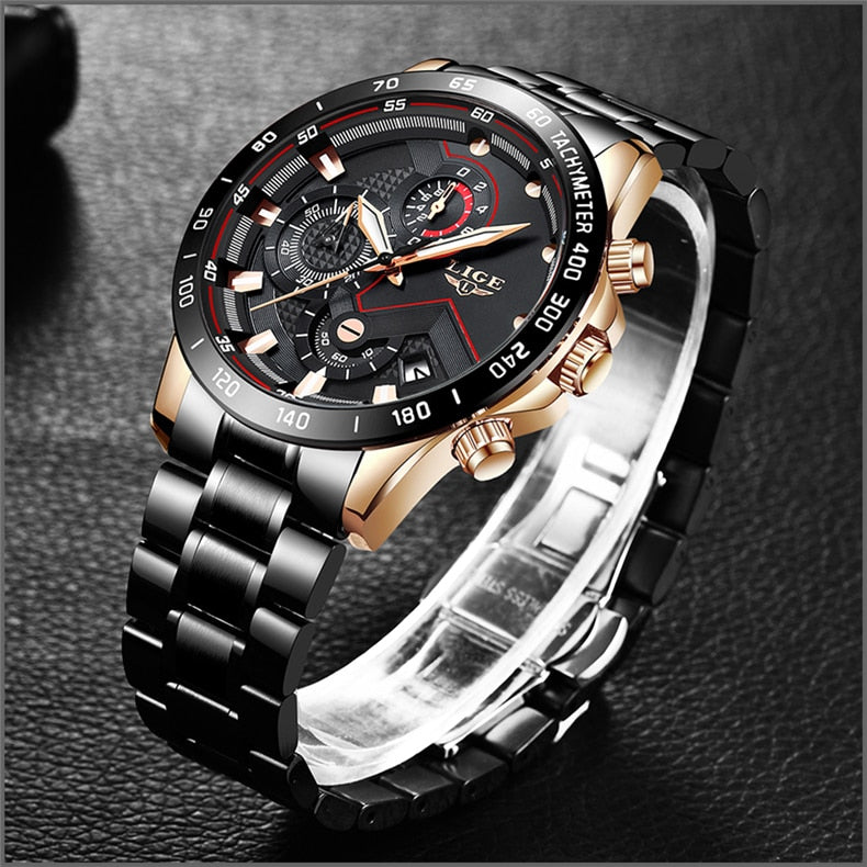 Herren Sportchronograph Edelstahl