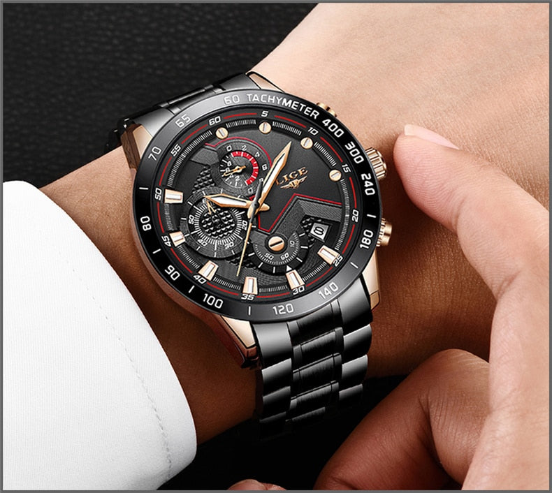 Herren Sportchronograph Edelstahl