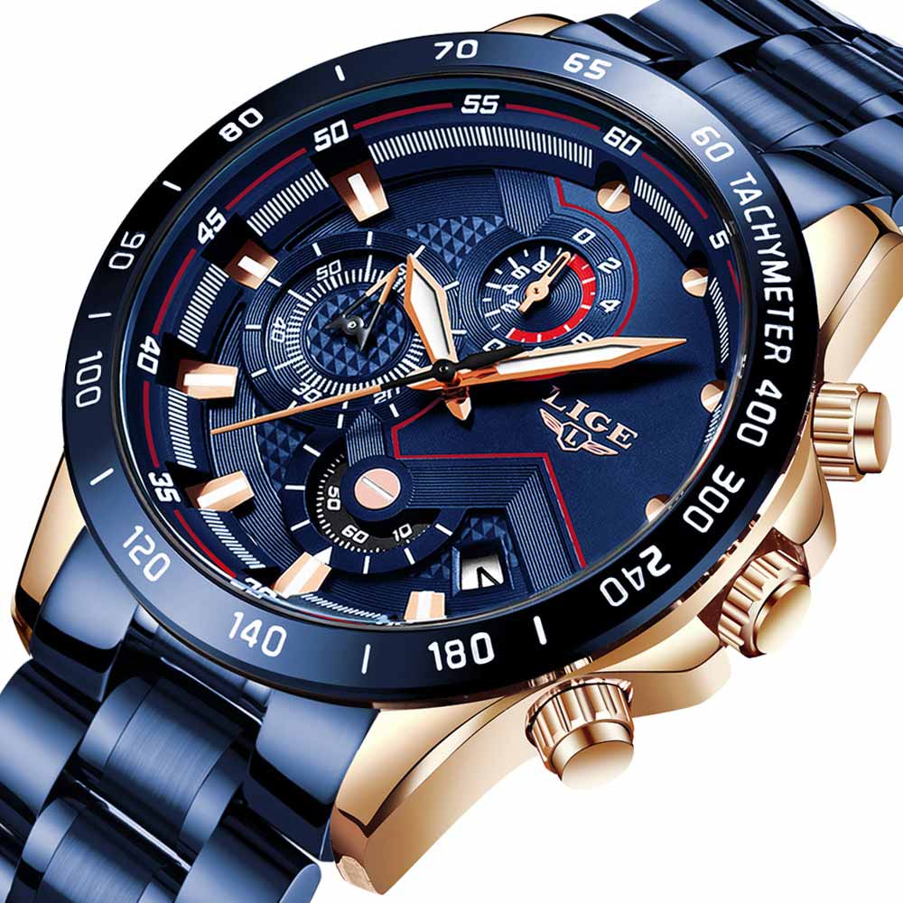Herren Sportchronograph Edelstahl