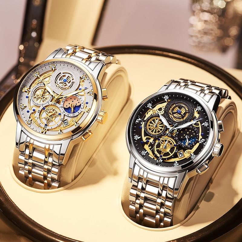Herren Uhr mit Skelettzifferblatt