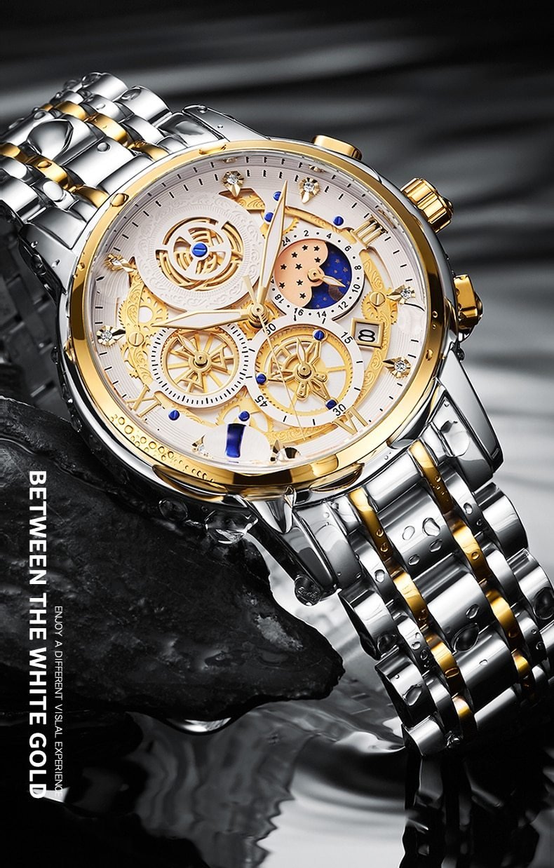 Herren Uhr mit Skelettzifferblatt