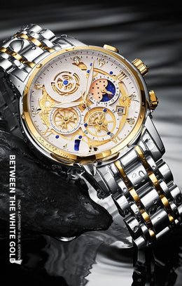 Herren Uhr mit Skelettzifferblatt