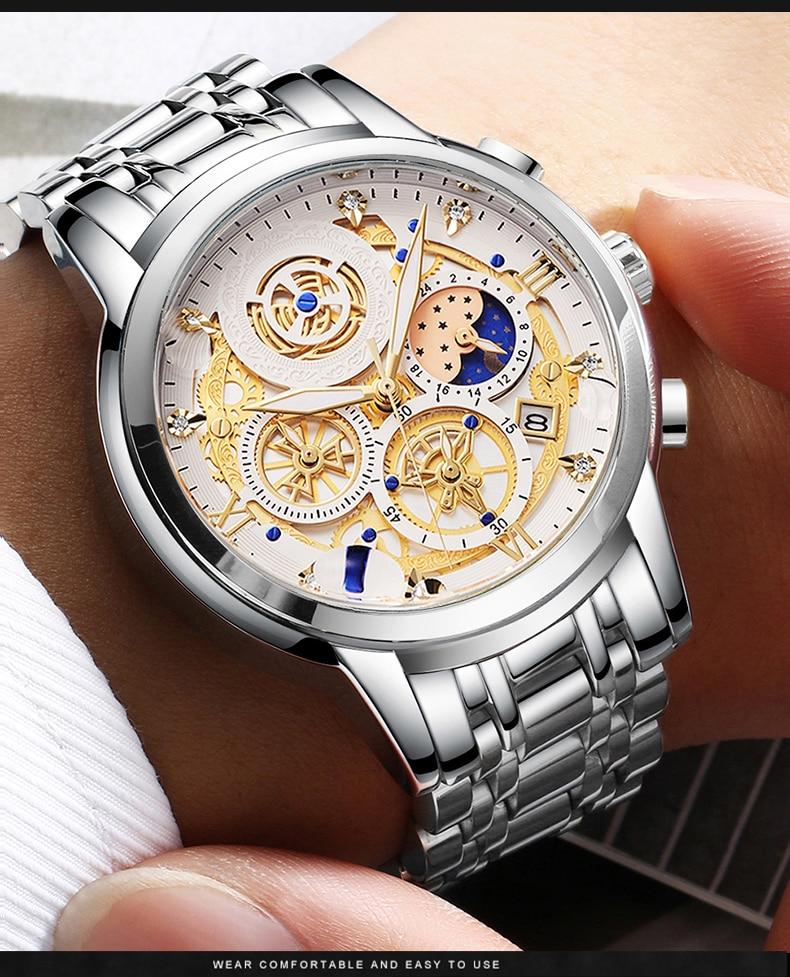 Herren Uhr mit Skelettzifferblatt