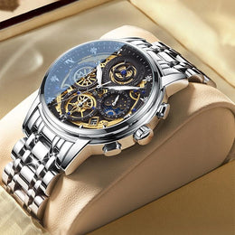 Herren Uhr mit Skelettzifferblatt